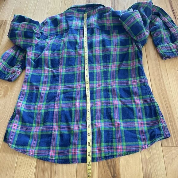 ABERCROMBIE & FITCH Women’s S Blue Pink Plaid Button Up Shirt Y2K Preppy Fitted - Picture 7 of 7